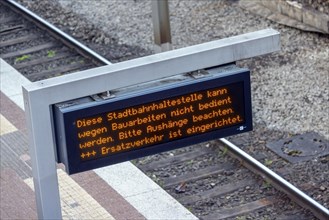 Construction work on the urban railway tracks, the SSB lines are interrupted, the tracks are being