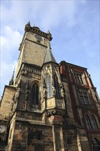 The Old Town Hall with the Gothic tower on the Old Town Square, Prague, Czech Republic, Europe