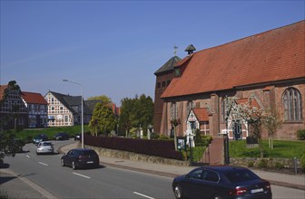 Europe, Germany, Lower Saxony, Altes Land near Hamburg, Mittelkirchen an der Lühe, St Bartholomew's