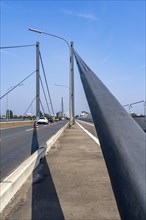 The Theodor-Heuss-Bridge, Rhine crossing, cable-stayed bridge, first road bridge of the so-called