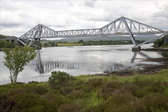 Connel Bridge crossing Loch Etive, Falls of Lora, Oban, Argyll and Bute, Scotland, UK