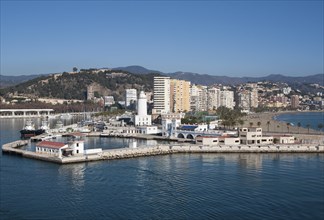 Beach front apartment buildings Malaga, Spain, Europe