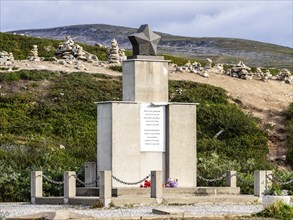 Russian and Yugoslavian war memorials, World War II, polar center at the Arctic Circle at road E6,