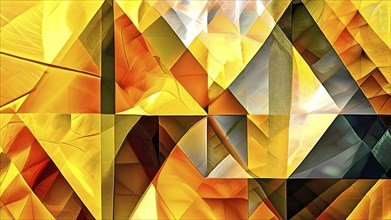 AI generated digital art canvas that comes alive with a fusion of geometric shapes in yellow color