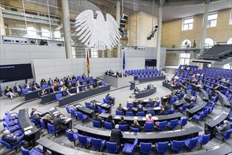 Plenary of the German Bundestag recorded during the government questioning, in Berlin, 24/04/2024