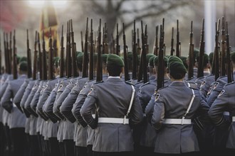 Soldiers from the Bundeswehr Guard Battalion, photographed during a reception with military honours