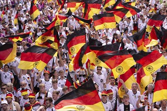 Fan march, German football fans march to the quarter-final Spain versus Germany, UEFA EURO 2024,