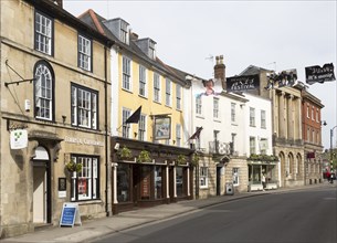 Historic buildings in St Johns Street, Devizes, Wiltshire, England, UK, The Silk Mercer,