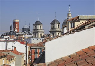 Rooftops of buildings from La Latina barrio, Madrid city centre, Spain, Europe