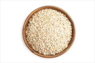 Oatmeal isolated on white background. Top view, flat lay