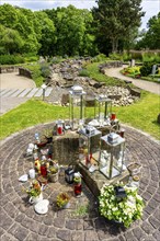 Memoriam Garden, graves in themed gardens, harbour of peace, at the Park Cemetery in Essen, the