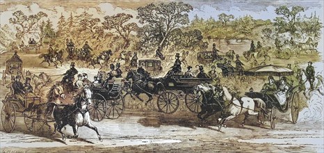 Carriages in Central Park New York in the 1870s. From American Pictures Drawn With Pen And Pencil