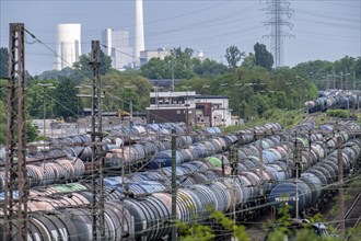 Gelsenkirchen Bismarck marshalling yard, goods trains are assembled and shunted here, tank wagons