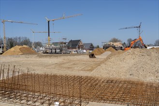 New development area, Am Schwan, in Wesel, where 70 detached and semi-detached houses are being