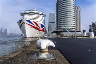 Cruise ship Iona of the British shipping company P&O Cruises, moored at the pier of Cruise Terminal