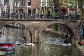 Utrecht, Netherlands, historic city centre, Oudegracht, canal, restaurants, pubs, cafés, shops