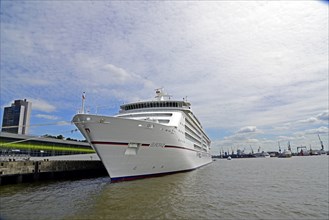 Europe, Germany, Hanseatic City of Hamburg, Elbe, harbour, passenger ship Europa 2 at the jetty,