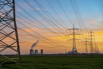 Neurath lignite-fired power station, near Grevenbroich, RWE Power AG, power station units F and G,