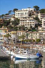 Coastal town of Port de Sóller in the north-west of the island, near Alconàsser, Serra de