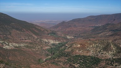 Mountain landscape on the Tizi-n-Tichka pass road, High Atlas, Morocco, Africa