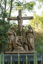 Orcival in Auvergne Volcanoes Regional Natural Park, Statues of Christ's Way of the Cross. Puy de