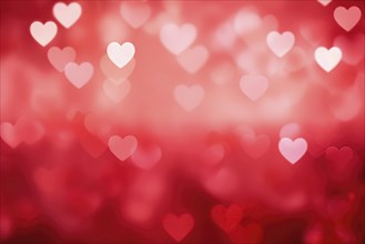 A romantic and dreamy background featuring heart-shaped bokeh lights, perfect for Valentine's Day