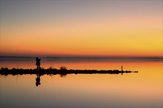 Sunset at Lake Dümmer, lake, silence, vastness, night, mysterious, Lembruch, Lower Saxony, Germany,