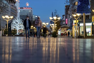 The city centre of Duisburg, shopping street Königstraße, on the day of the opening of the