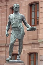 Shoemaker's fountain and monument to shoemaker Johann Joß for the shoe industry, shoe production,