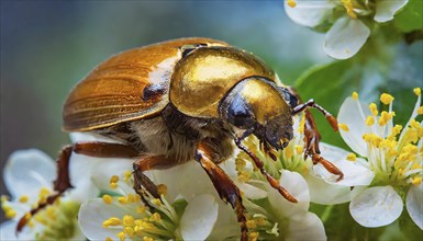 Animals, symbol, close-up of a cockchafer, Melolontha melolontha, AI-generated, AI generated