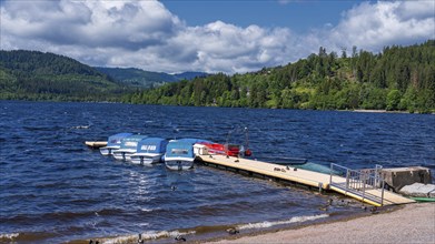 Landscape, nature, lake, Titisee, boats, boat hire, Black Forest, Germany, Europe