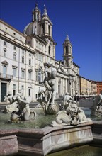 Fontana del Moro, Moor Fountain, Church of Sant'Agnese in Agone, Piazza Navona, Parione