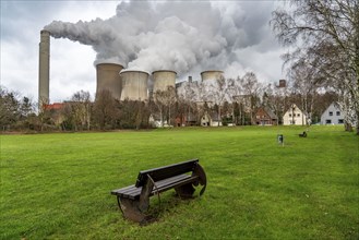 Lignite-fired power station, RWE Power AG Niederaußem power station, Auenheim district, directly at