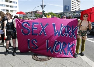 Sex workers demonstrate against the Prostitutes Protection Act on International Whores' Day. They