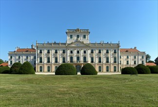 Eszterhazy Palace, also known as Eszterháza Palace or Fertöd Palace, palace view from the French