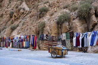 Typical stalls in the Todra Gorge or Gorges du Toudra, near Tinghir, Morocco, Africa