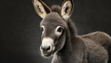 Young donkey, foal, 2 weeks old, portrait