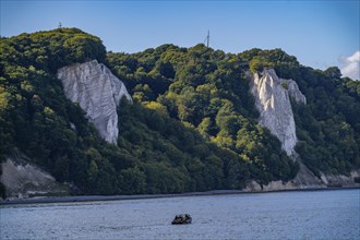 Chalk cliffs of Rügen, viewing platform at the famous rock formation Königsstuhl, in the Jasmund