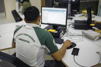 Employees of the national conservation authority ICMBio, Amazonia / Brazil. Santarem, 19.07.2024.