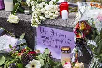 Mannheim, 2 July 2024: Laying flowers on the market square. This was triggered by the knife attack