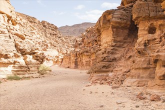 Colored canyon with red rocks. Egypt, desert, the Sinai Peninsula, Nuweiba, Dahab