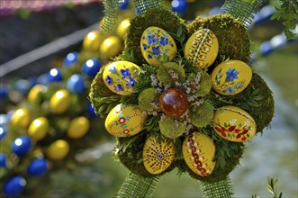 Easter custom, Easter fountain in Franconian Switzerland, detail, here in Bieberbach, district of