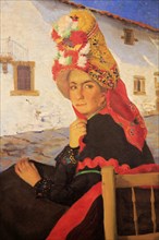 'Esperando al Galon' painting 1946, Juan Caldera Rebolledo (1897-1946) in the museum, Caceres,