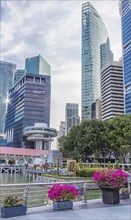 Modern futuristic buildings and skyscapers in the center of Singapore