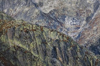 Rock faces on the Grimsel Pass, Swiss Alps, Bern, Switzerland, Europe