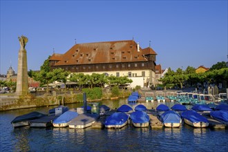 Council or council building, with harbour, Constance on Lake Constance, Baden-Württemberg, Germany,