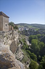 River Tajo limestone gorge cliffs, Alhama de Granada, Spain, Europe