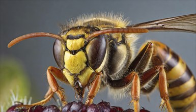 Animals, insect, symbol, close-up of a hornet, Vespa crabro, AI-generated, AI-generated, AI