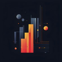 Abstract wallpaper illustration symbolizing finance and business, AI generated