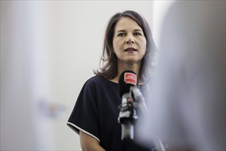 Annalena Bärbock (Alliance 90/The Greens), Federal Foreign Minister, during a press statement as